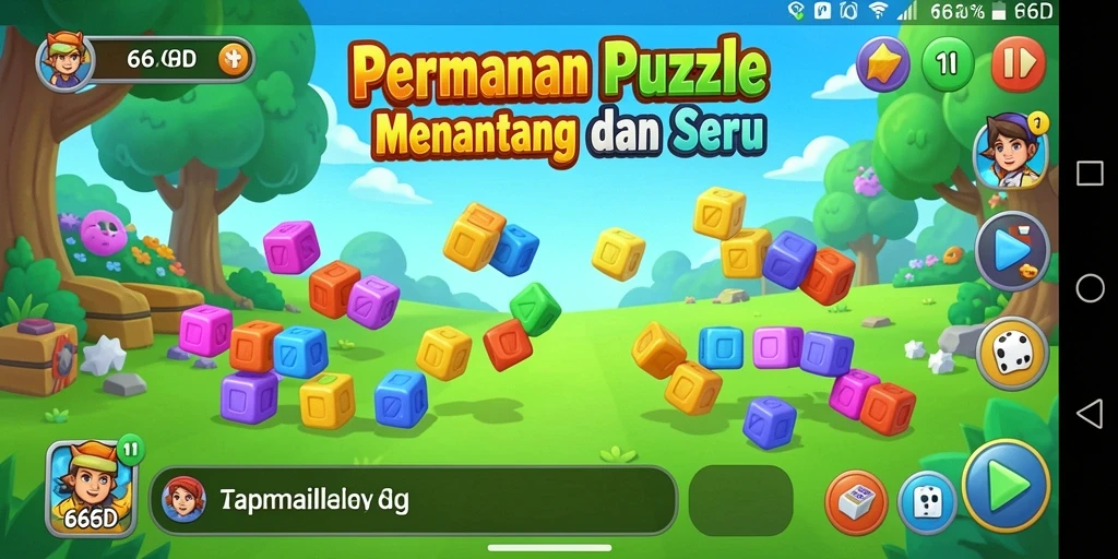Gameplay seru di 66D dengan tantangan Puzzle.