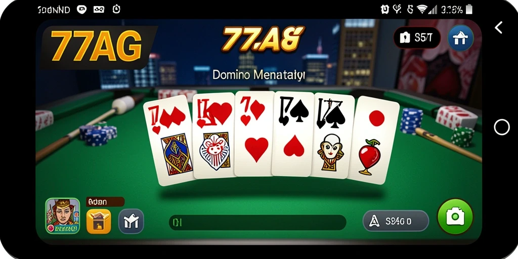 Screenshot game 77AG yang menunjukkan gameplay seru Domino.