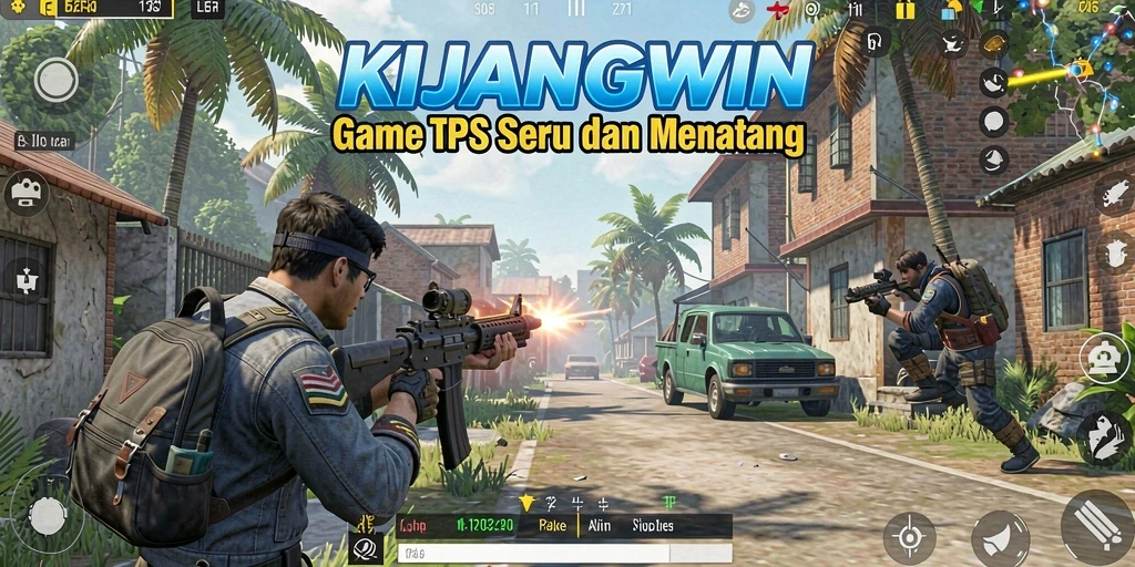 Tangkapan layar KIJANGWIN yang menunjukkan aksi seru dalam gameplay TPS.