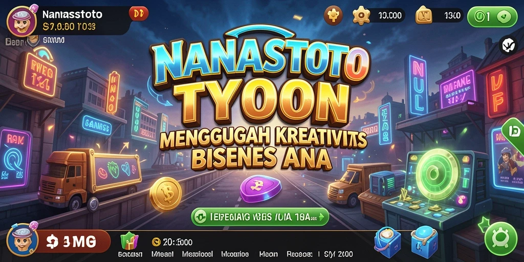 Screenshot menunjukkan gameplay yang menarik dalam NANASTOTO, menghadirkan manajemen bisnis yang seru.