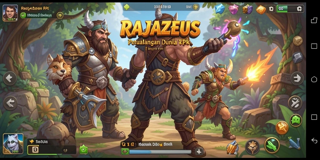 Tangkapan layar RAJAZEUS menampilkan aksi seru di dunia RPG.