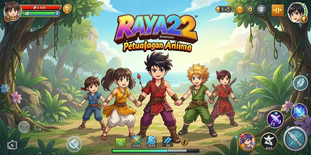 Tampilan gameplay RAYA22 yang penuh aksi dan warna-warni.