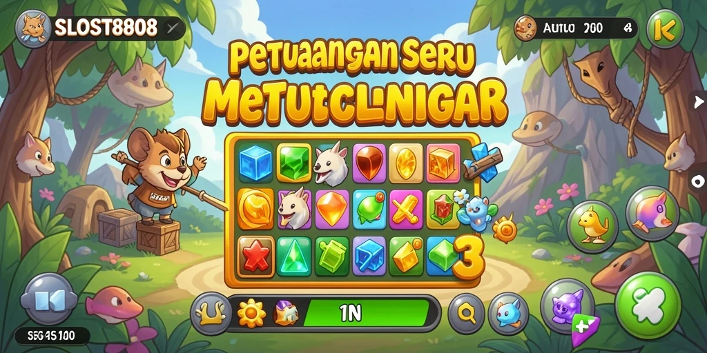 Tampilan gameplay menarik di SLOST8808 dengan kombinasi warna-warni.