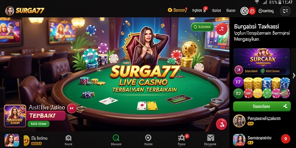Tampilan gameplay seru dan interaktif di aplikasi Live Casino SURGA77.